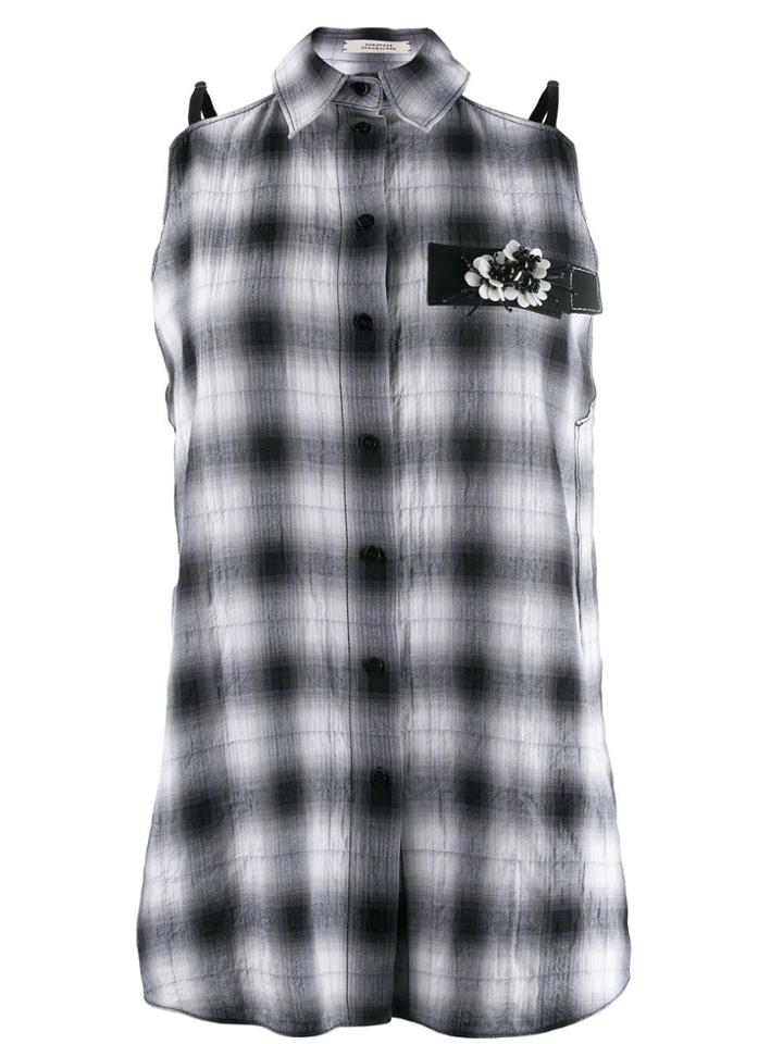 Dorothee Schumacher Cold-shoulder Check Shirt - Black