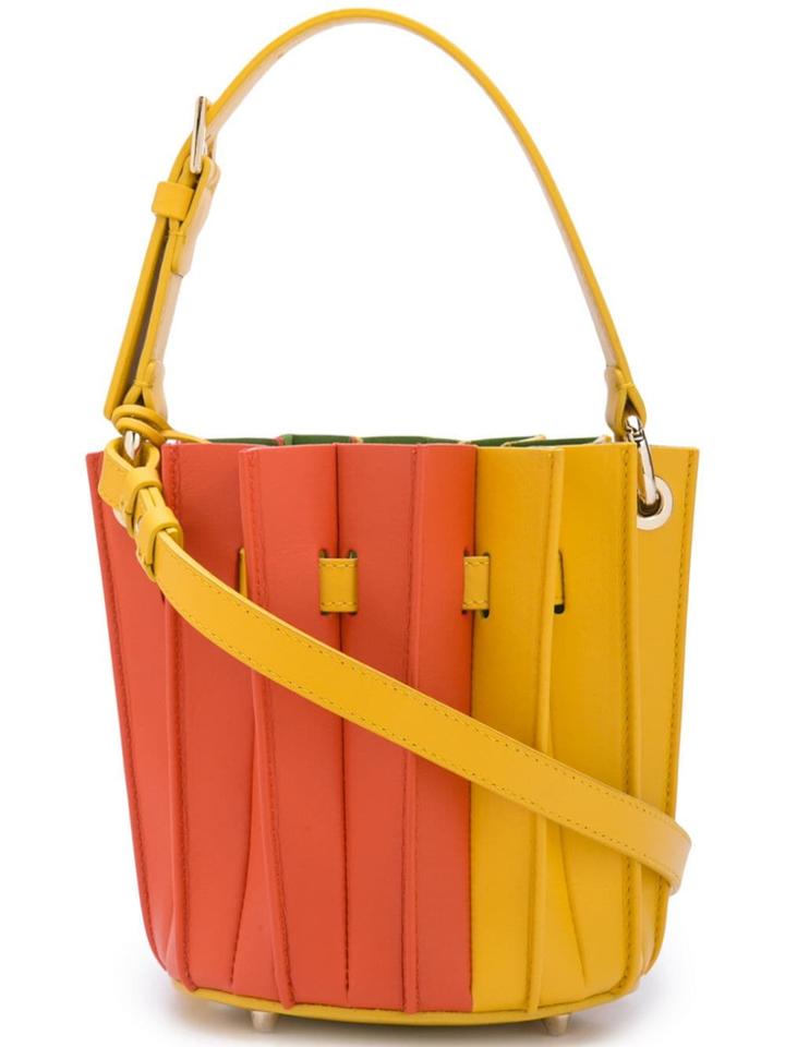 Sara Battaglia Mini Plissé Bucket Bag - Yellow
