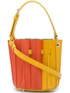 Sara Battaglia Mini Plissé Bucket Bag - Yellow
