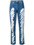 Moschino Brush Stroke Boyfriend Jeans - Blue