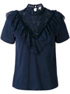 Sea Lace Trim Top - Blue