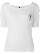 Unravel Project - Ribs Print T-shirt - Women - Cotton - S, Women's, White, Cotton