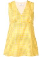 Ps Paul Smith Gingham V-neck Top - Yellow