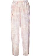 Raquel Allegra Pleated Cropped Trousers - Pink & Purple