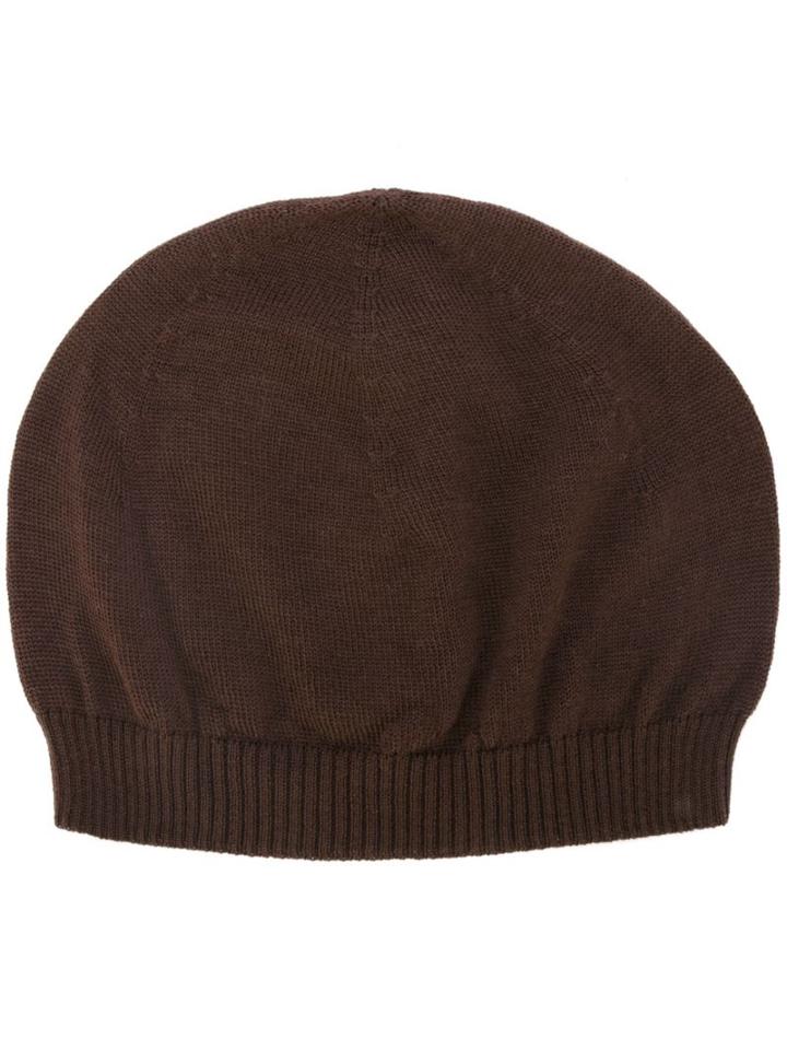 Rick Owens Knit Beanie, Men's, Brown, Virgin Wool
