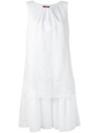 Max Mara Studio - 'gaia' Drop Hem Dress - Women - Cotton/ramie - 40, White, Cotton/ramie