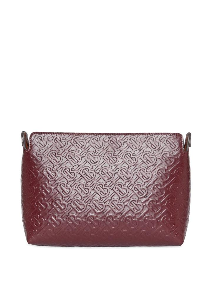 Burberry Medium Monogram Leather Clutch - Red