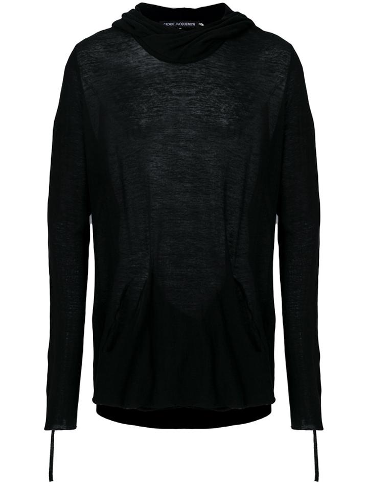 Cedric Jacquemyn Sheer Hoodie - Black
