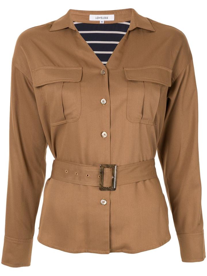 Loveless Belted Shirt - Brown