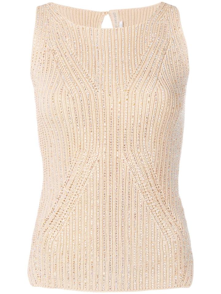 Ermanno Scervino Crystal Embellished Top - Neutrals