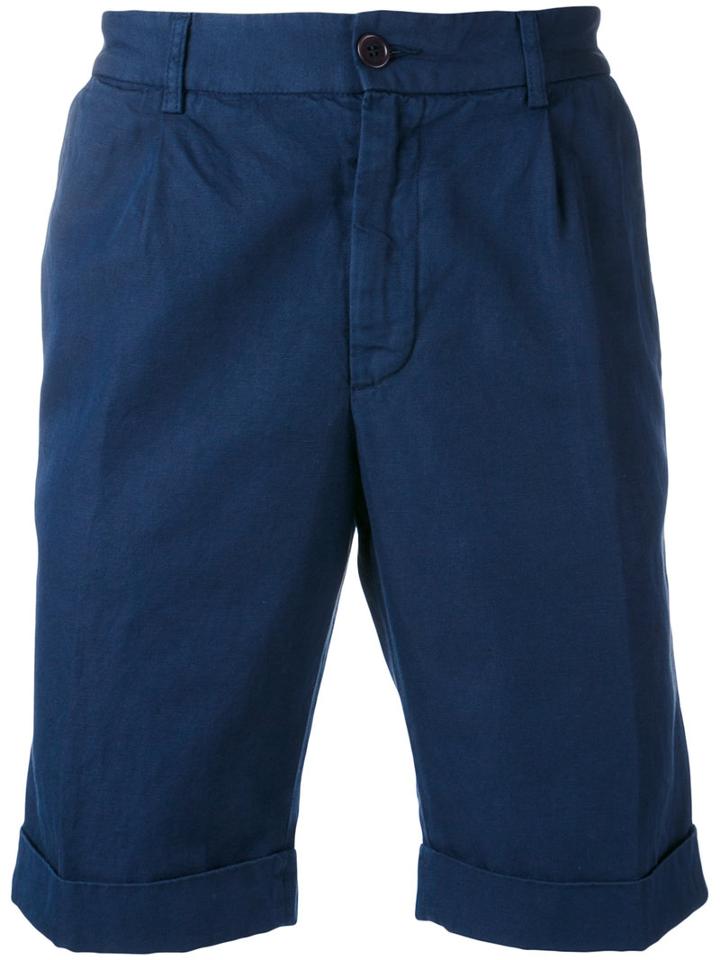 Aspesi - Chino Shorts - Men - Cotton/linen/flax - 54, Blue, Cotton/linen/flax