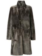 Joseph Single-breasted Fur Coat - Grey
