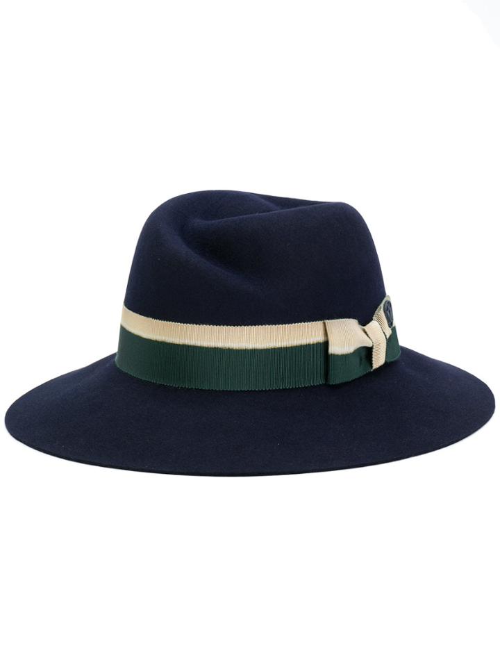 Maison Michel Striped Strap Hat - Blue