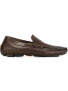 Kiton Perforated Penny Loafers, Men's, Size: 8, Brown, Rubber/leather