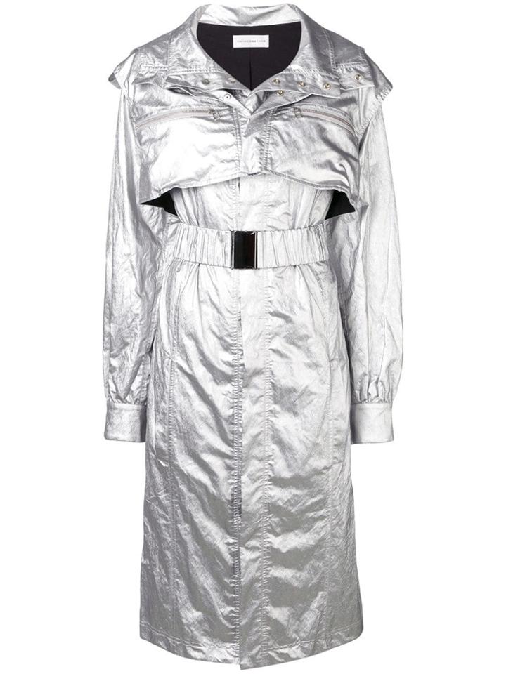 Faith Connexion Hooded Coat - Silver