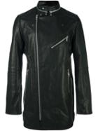 Diesel Black Gold Mid-length Flared Biker Jacket, Men's, Size: 54, Bullhide Leather/cupro/acetate