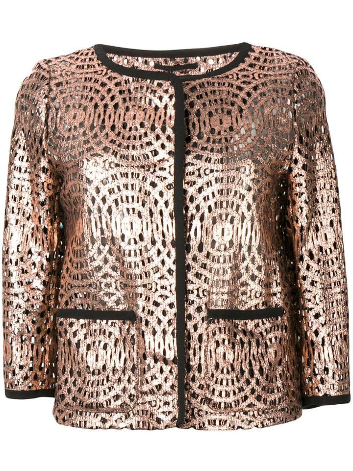 Herno Patterned Single-breasted Jacket - Pink