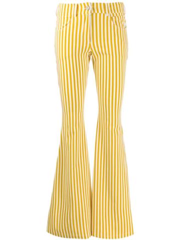 C'est La V.it Striped Flared Trousers - Yellow