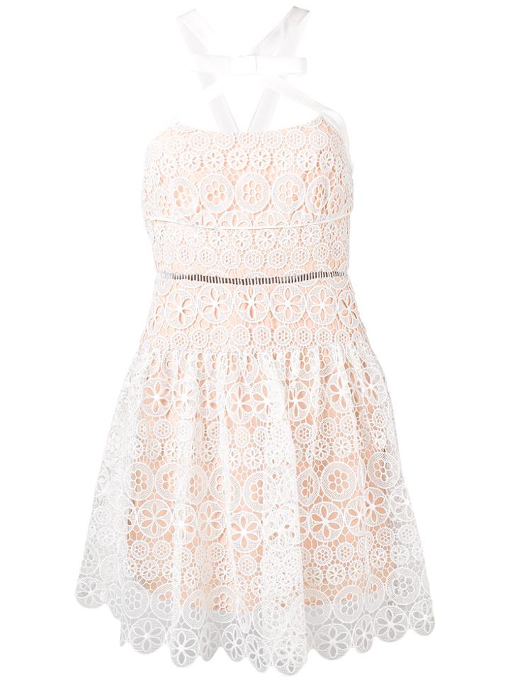 Self-portrait Floral Lace Mini Dress - Nude & Neutrals