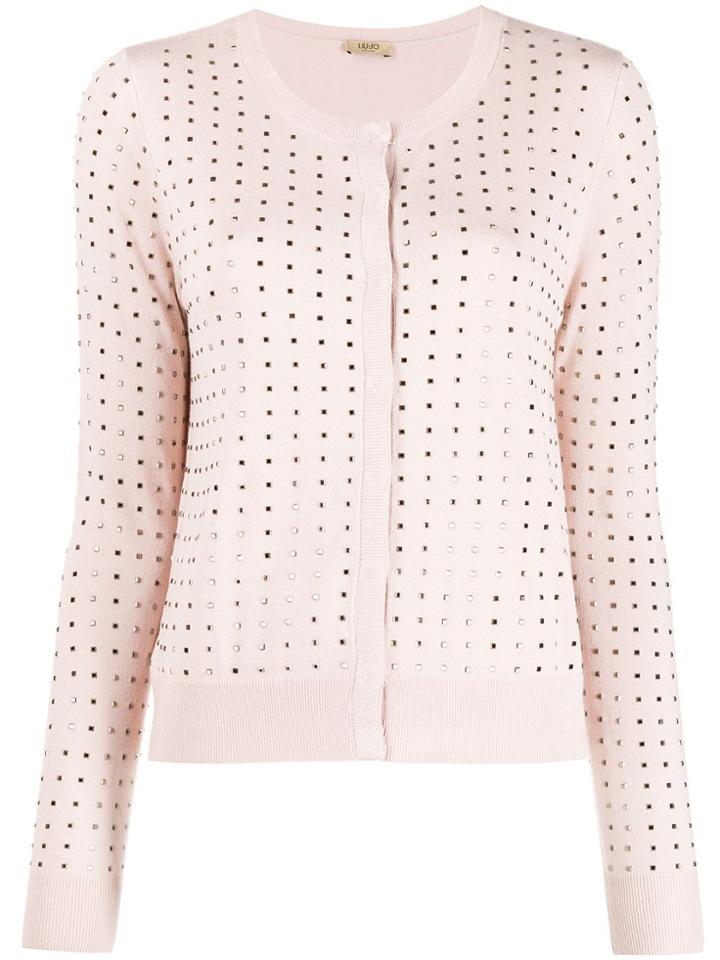 Liu Jo Studded Fitted Cardigan - Pink