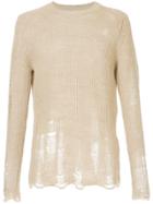 Song For The Mute Oversized Distressed Knit Sweater - Nude & Neutrals