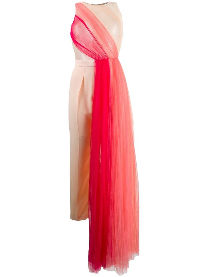 Elisabetta Franchi Tulle Detail Jumpsuit - Neutrals