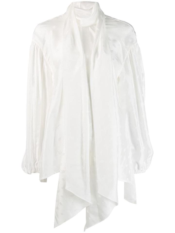 Chloé Billowing Bow-neck Blouse - White