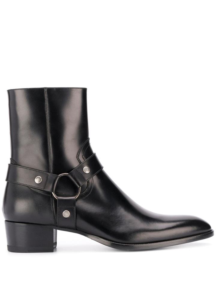 Saint Laurent Wyatt Harness Boots - Black