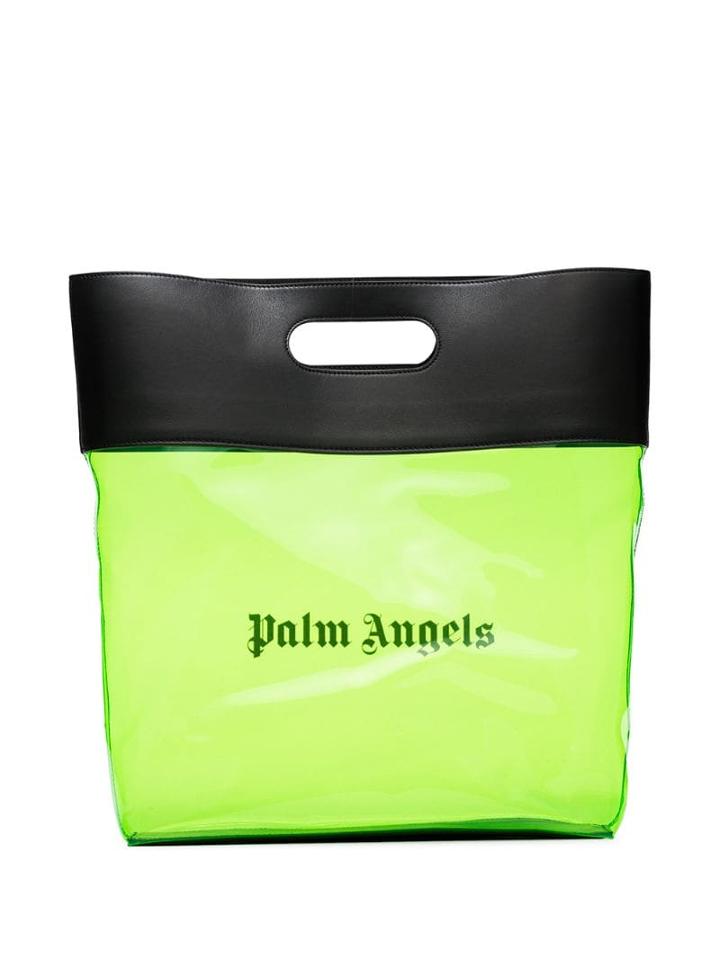 Palm Angels Logo-print Transparent Tote - Green