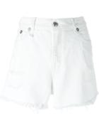 R13 Shredded Slouch Shorts, Women's, Size: 28, White, Cotton