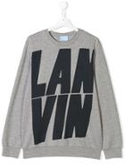 Lanvin Enfant Teen Logo Print Sweatshirt - Grey