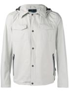 Herno Hooded Press-stud Jacket, Men's, Size: 46, Nude/neutrals, Polyester/fluorofibra