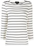 A.p.c. Striped Knitted Top - White