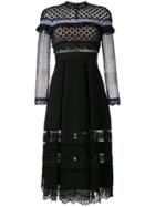 Self-portrait Lace Trim Dress - Black