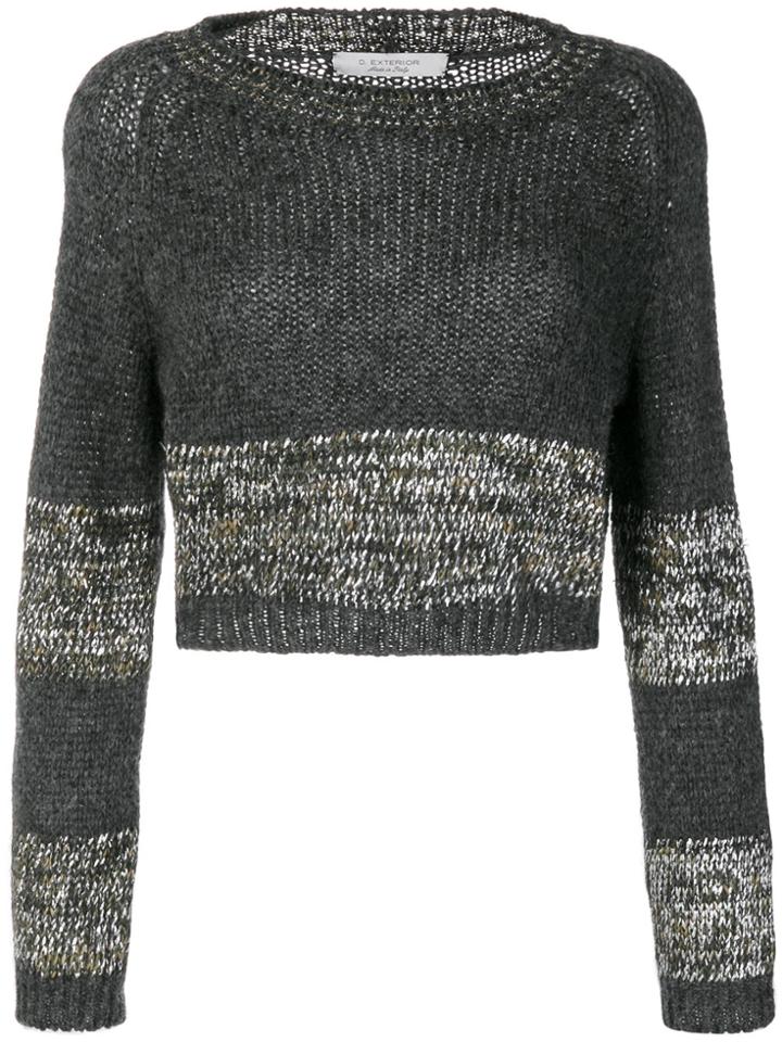 D.exterior Cropped Jumper - Grey