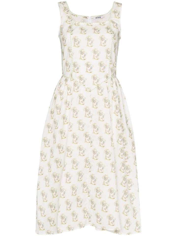 Batsheva Batsheva Dirndl Drs Sqr Nl Slvls Tiewst - Green