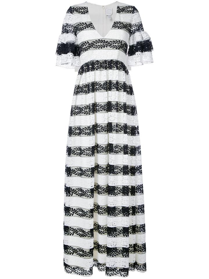 Huishan Zhang Cora Dress, Women's, Size: 10, White, Polyester/nylon