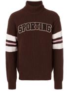 Msgm Sporting Turtle Neck Sweater - Brown