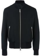 Ami Alexandre Mattiussi Zipped Bomber Jacket, Men's, Size: Large, Black, Cotton/acetate/wool