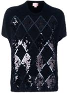 Giamba Sequin Embellished Sweater, Women's, Size: 38, Black, Polyamide/angora
