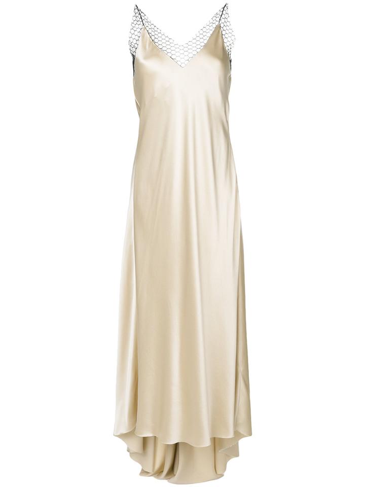 Walk Of Shame Net Trim Evening Slip - Nude & Neutrals