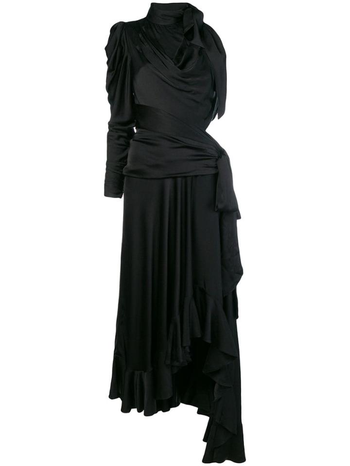 Zimmermann Draped Cut Out Long Dress - Black