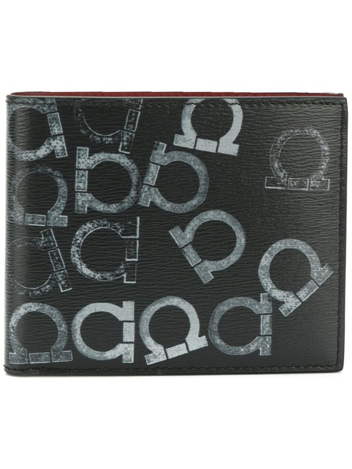Salvatore Ferragamo Printed Leather Wallet - Grey