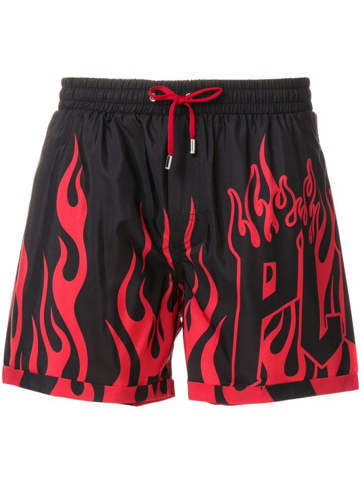 Philipp Plein On Fire Swim Shorts - Black