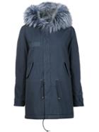Mr & Mrs Italy Hooded Jacket, Women's, Size: Medium, Blue, Coyote Fur/cotton