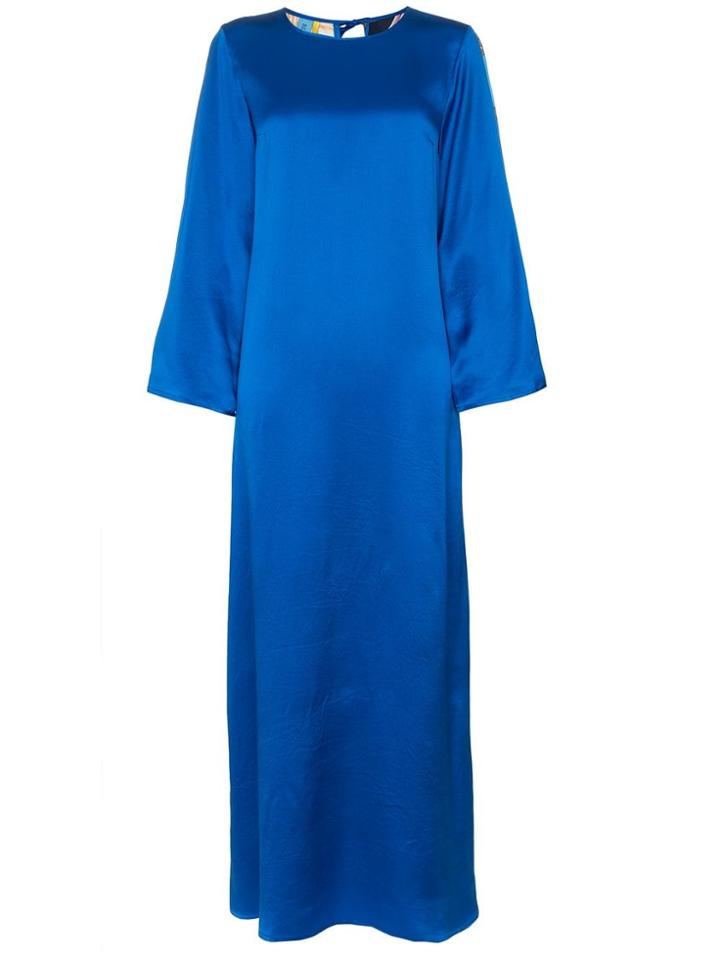 Rianna + Nina Printed Sleeves Maxi Dress - Blue