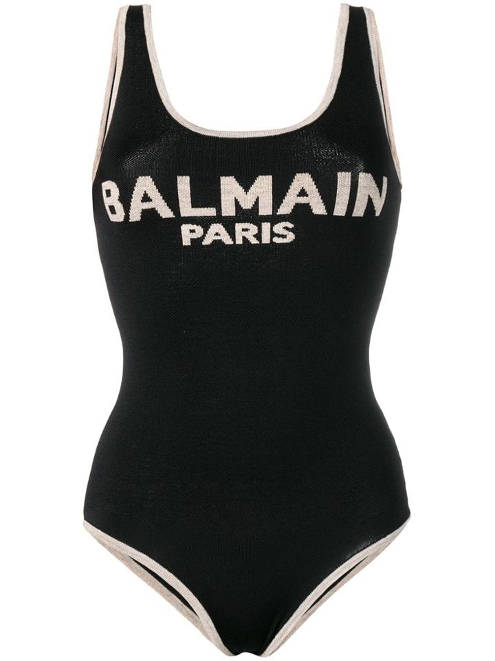 Balmain Logo Knitted Bodysuit - Black