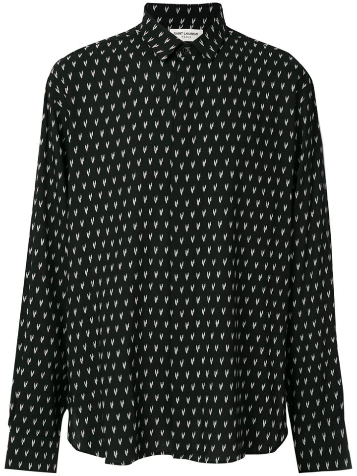 Saint Laurent Ikat Print Shirt - Black