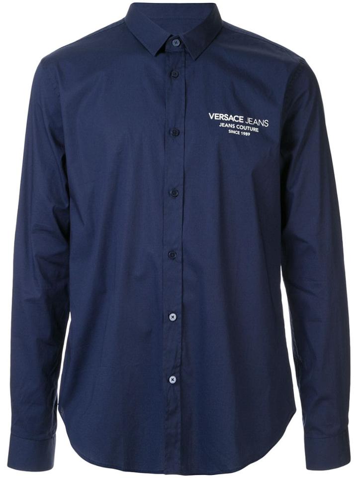 Versace Jeans Couture Logo Print Shirt - Blue