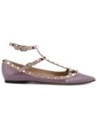 Valentino Rockstud Leather Ballerinas